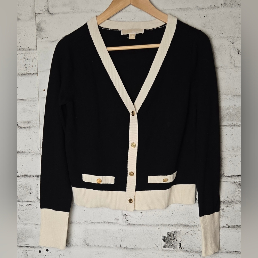 MICHAEL Michael Kors Black and Cream Cardigan